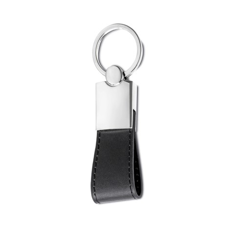 Chaveiro metal com alça couro sintético  personalizado