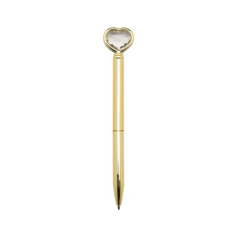 Caneta metal coração com logotipo
