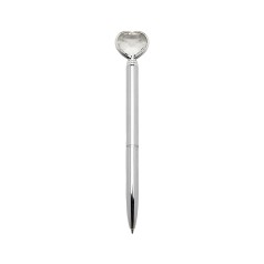 Caneta metal coração com logotipo