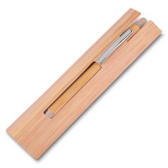 Caneta bambu com estojo papel para empresas
