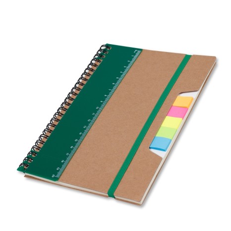 Caderno para anot. kraft com elastico com logotipo