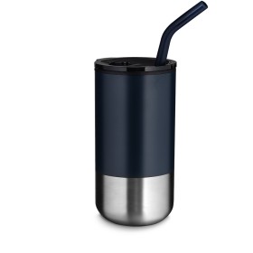 Copo inox com canudo 500ml com logotipo
