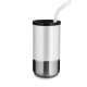Copo inox com canudo 500ml com logotipo