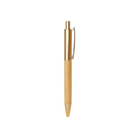 Caneta metal e bambu com logotipo