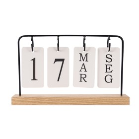 Calendário Madeira com Alça Metal com Logotipo