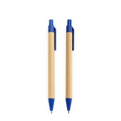 Kit ecológico caneta e lapiseira papelão com logotipo
