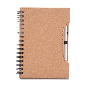 Caderno de papelão com caneta personalizado