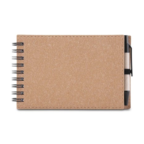 Bloco de anotações papelão com caneta personalizado