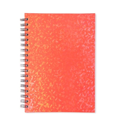 Caderno holográfico com pauta para empresas