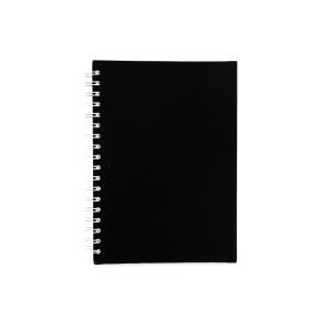 Caderno capa fosca com pauta com logotipo
