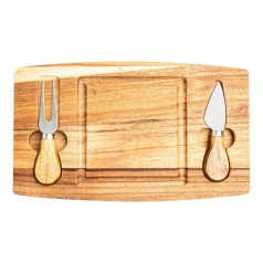 Kit Queijo 2 Pçs + Tábua Quadrada Personalizado
