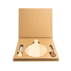 Kit Queijo 2 Peças + Tábua Redonda para Brinde