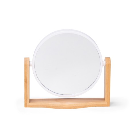 Espelho Redondo com Base Bambu Personalizado