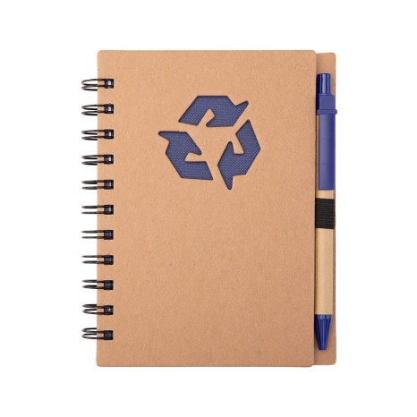 Caderno ecológico com caneta para brinde