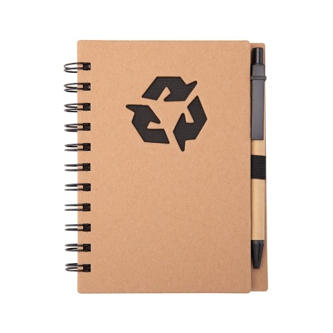 Caderno ecológico com caneta para brinde