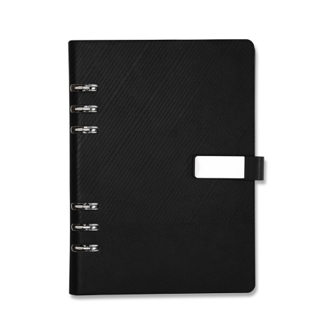 Caderno fichário couro sintético promocional