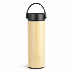 Garrafa térmica bambu 400ml com logotipo