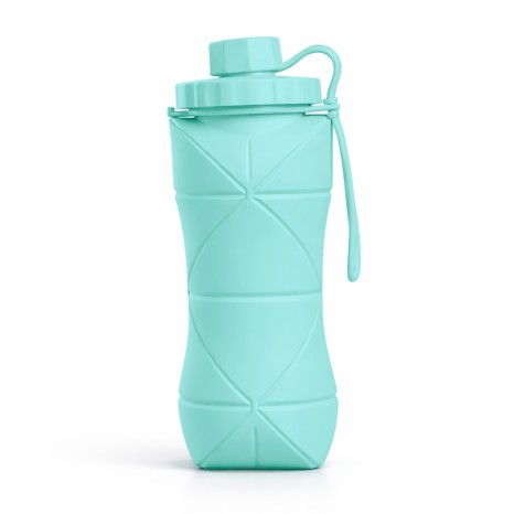 Garrafa dobrável silicone 600ml com logotipo