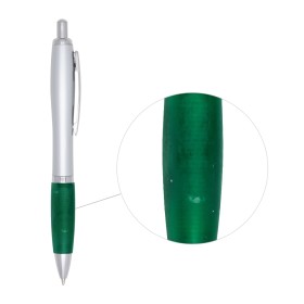 Caneta plástica com det emborrachado personalizado