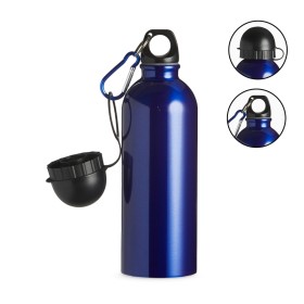 Squeeze Inox 500Ml com Bico e Mosquetão-Azul com Logotipo