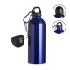 Squeeze Inox 500Ml com Bico e Mosquetão-Azul com Logotipo